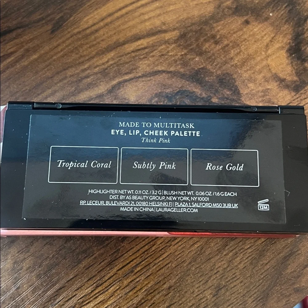 NIB Laura Geller Eye Lip Cheek Palette in Think Pink